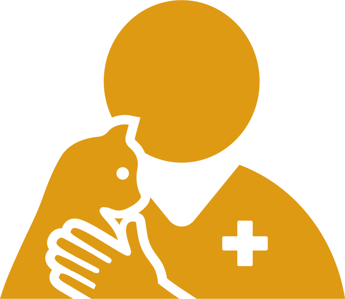 Icon einer Person mit einer Katze im Arm.
